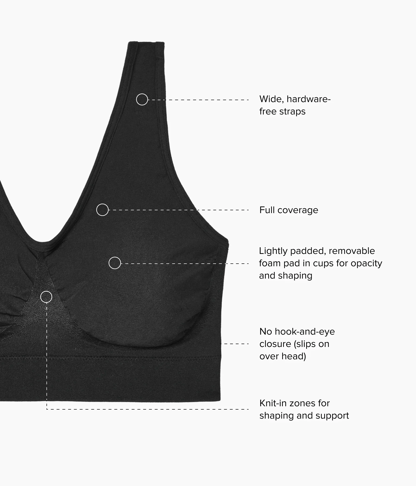 B-Smooth® Wire Free Bralette: Black - Image 6