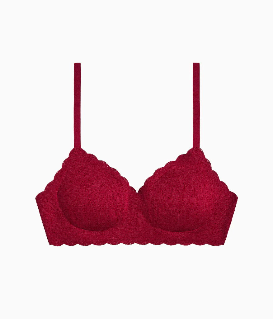 b.wow'd Lace Wire Free Bra: Biking Red - Image 4