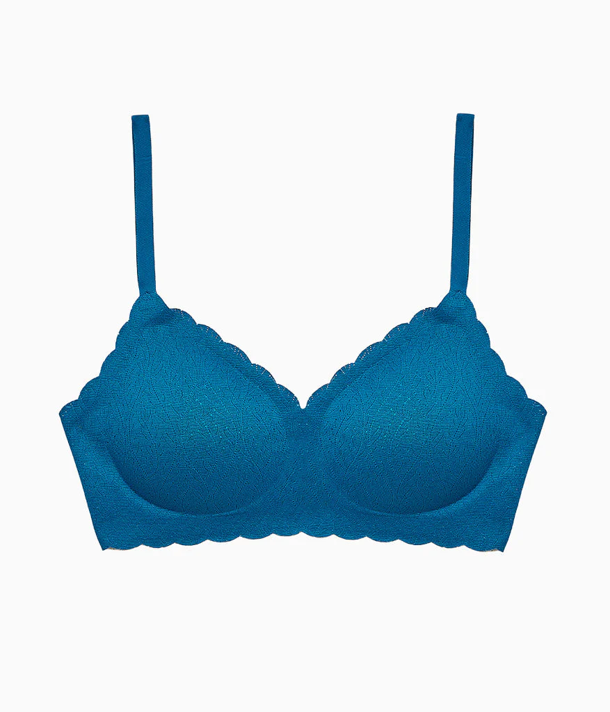 b.wow'd Lace Wire Free Bra: Moroccan Blue - Image 4