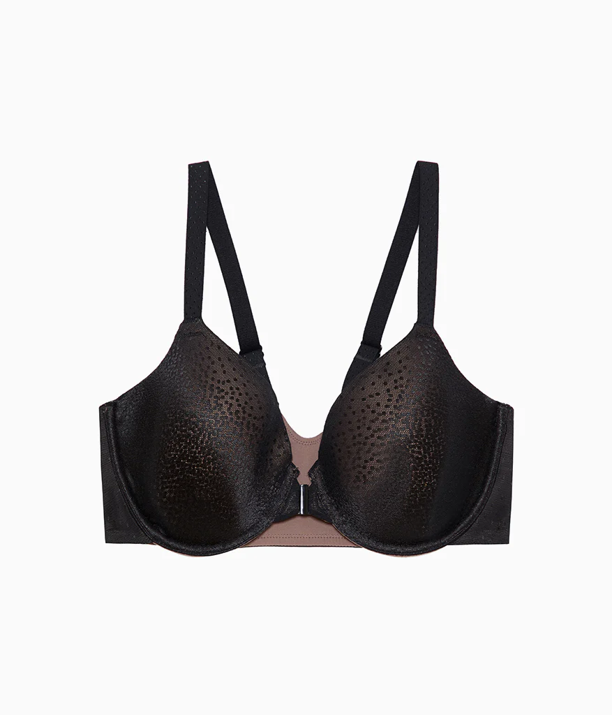 Back Appeal® Front Close T-Shirt Bra: Black - Image 4