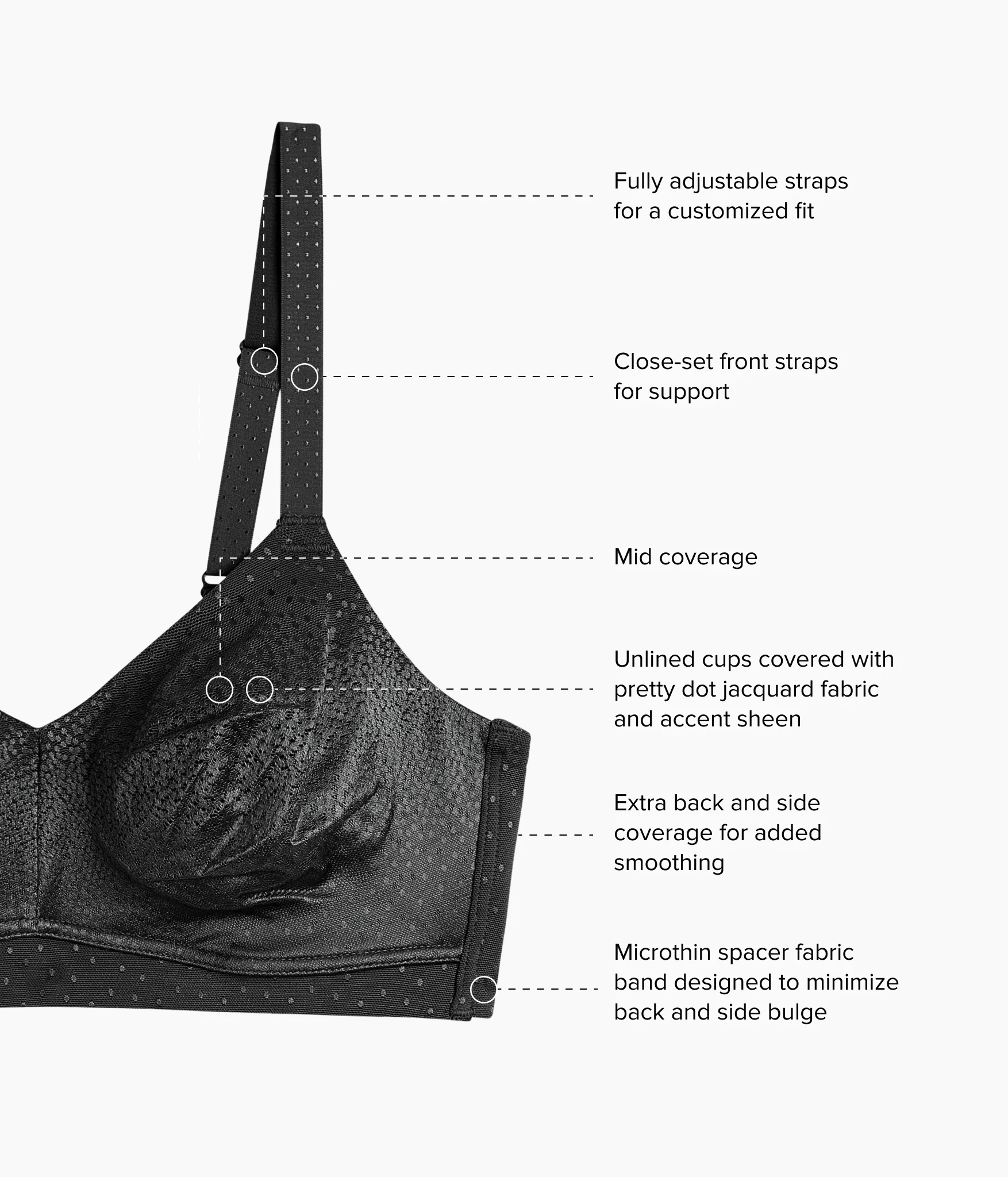 Back Appeal® Wire Free Bra: Black - Image 5