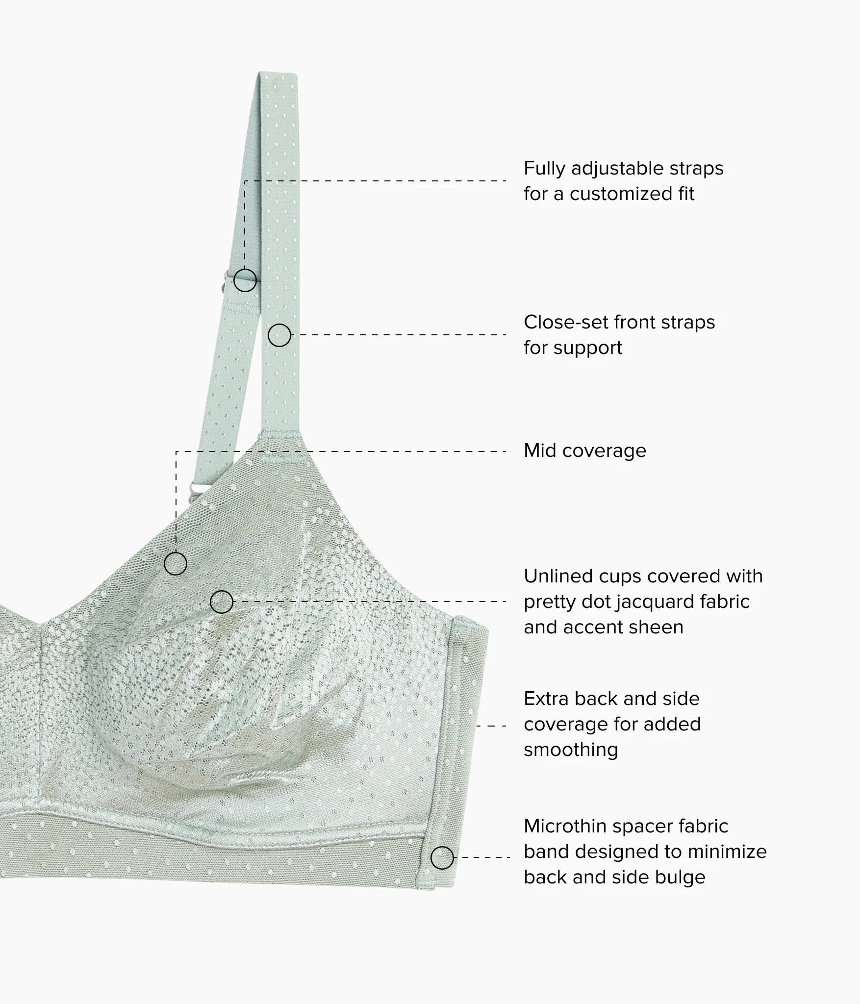 Back Appeal® Wire Free Bra: Iceberg Green - Image 6
