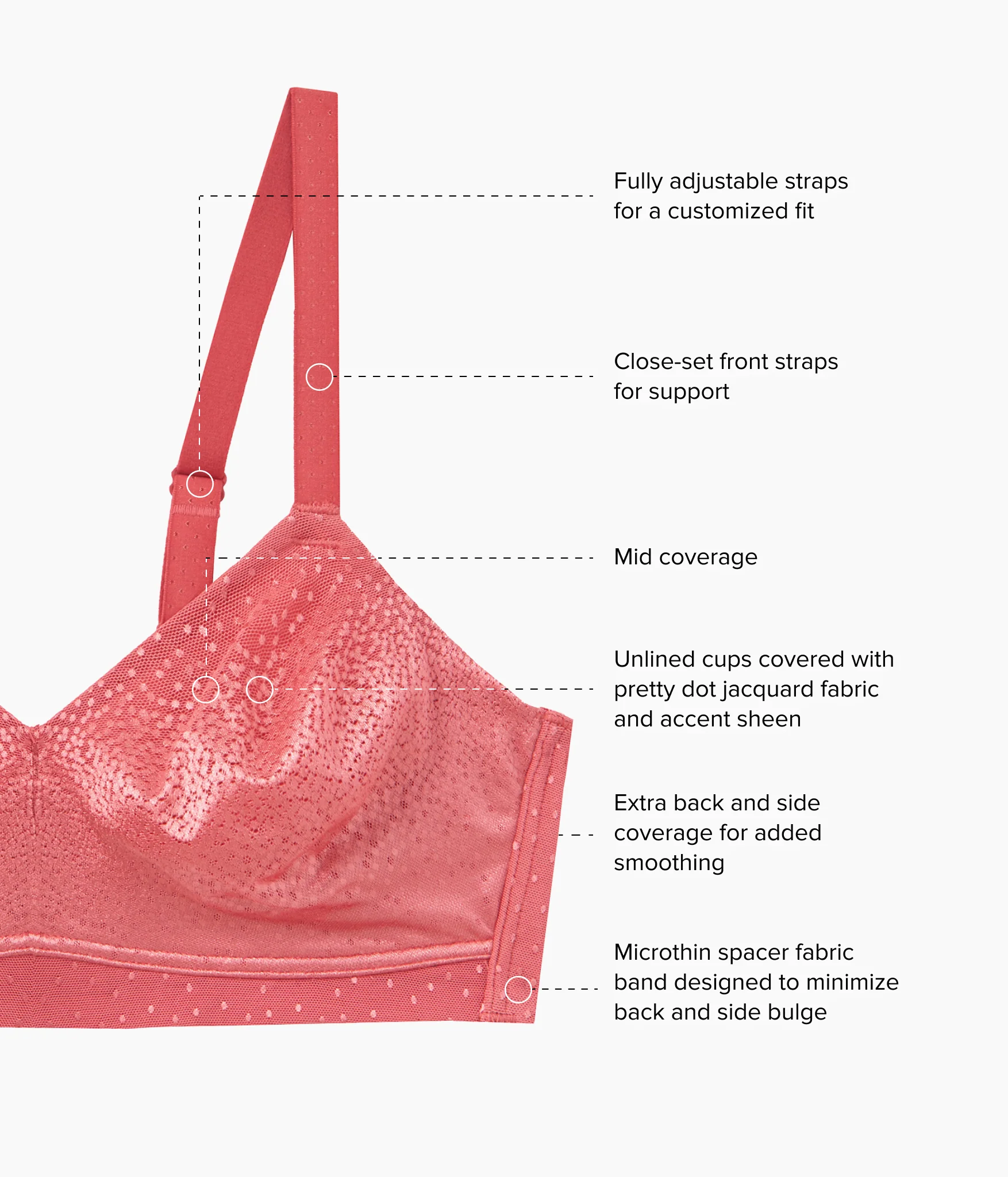 Back Appeal® Wire Free Bra: Mineral Red - Image 5