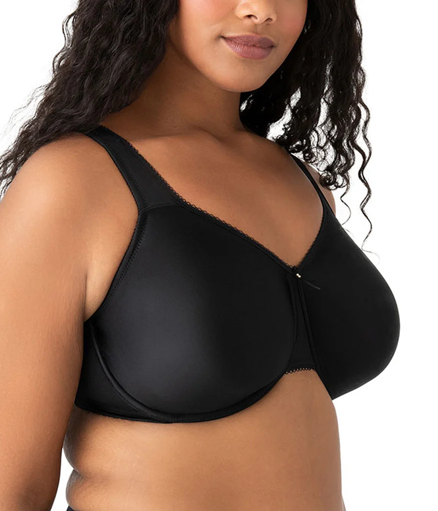 Basic Beauty Full Figure Seamless Underwire Bra: Black - Image 2