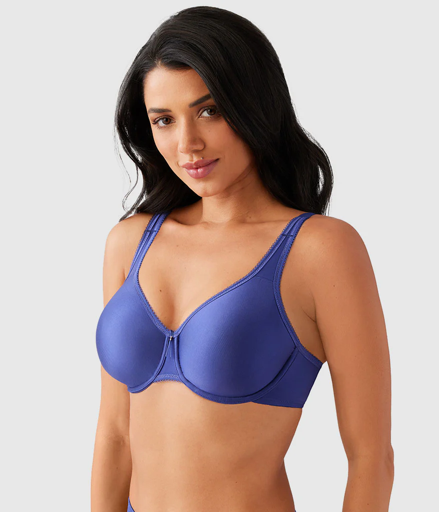Basic Beauty Full Figure Seamless Underwire Bra: Skipper Blue - Image 3