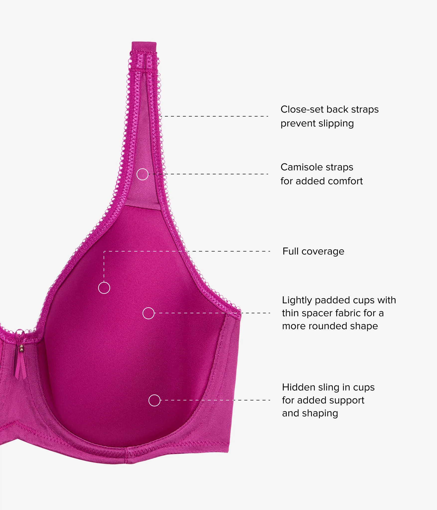Basic Beauty Spacer Underwire T-Shirt Bra: Berry Fizz - Image 5