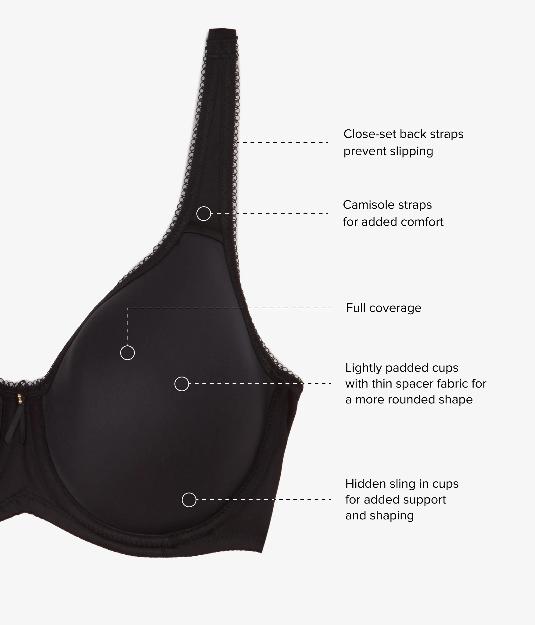 Basic Beauty Spacer Underwire T-Shirt Bra: Black - Image 8