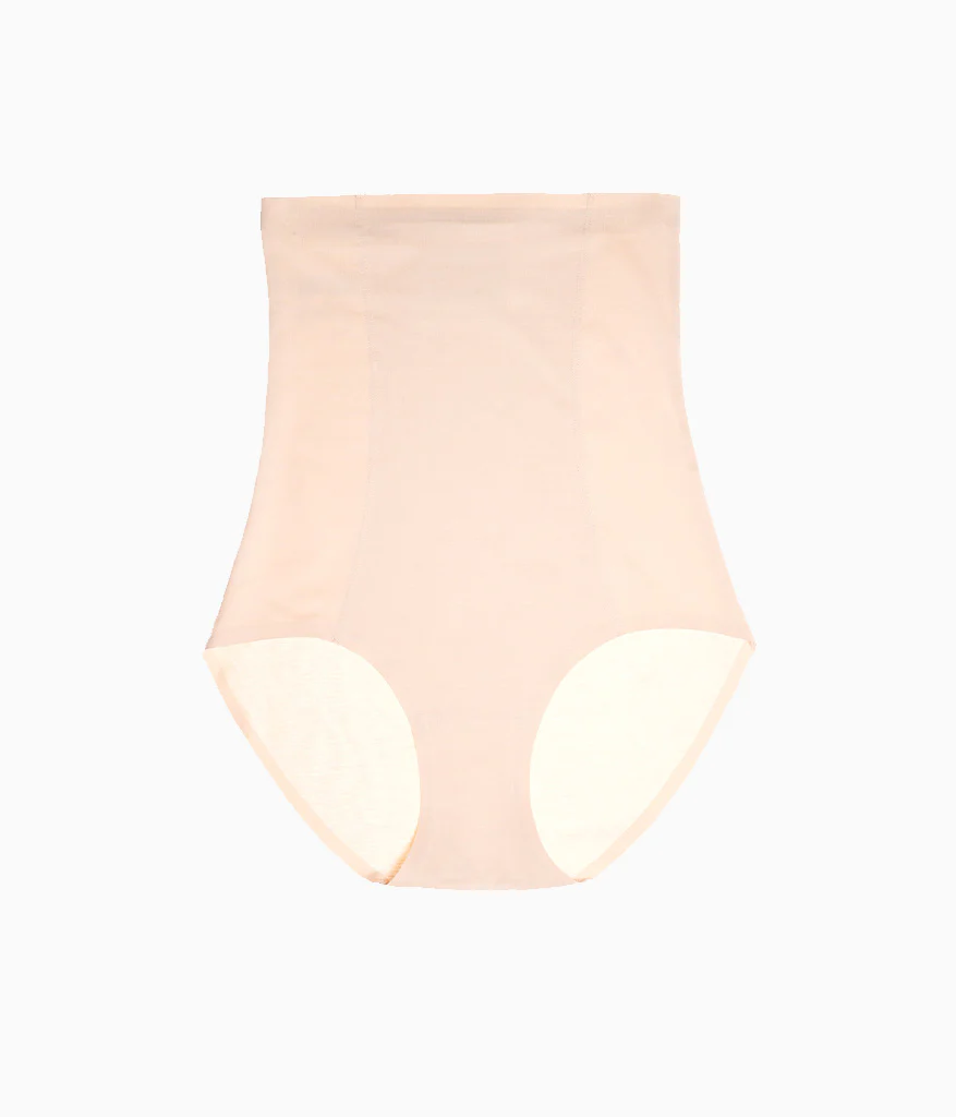 Beyond Naked Cotton Blend Shaping Hi-Waist Brief: Sand - Image 4
