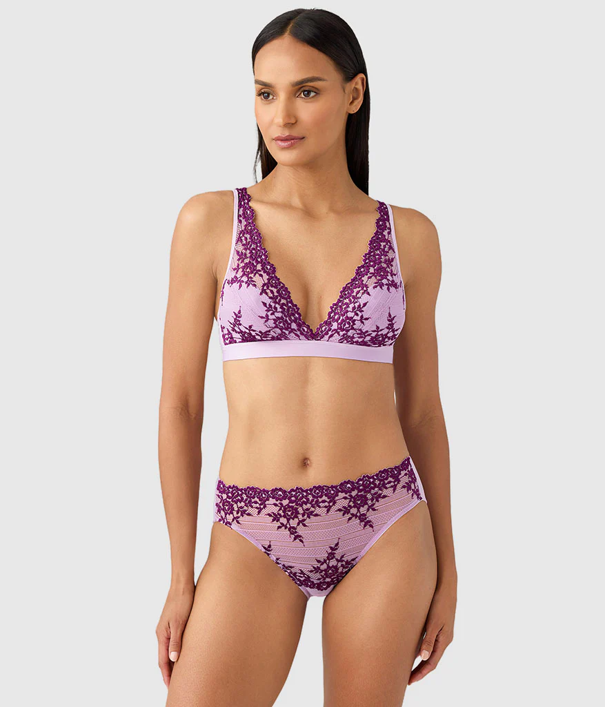 Embrace Lace® Wire Free Bralette: Lavender Sage/Dark Purple - Image 6