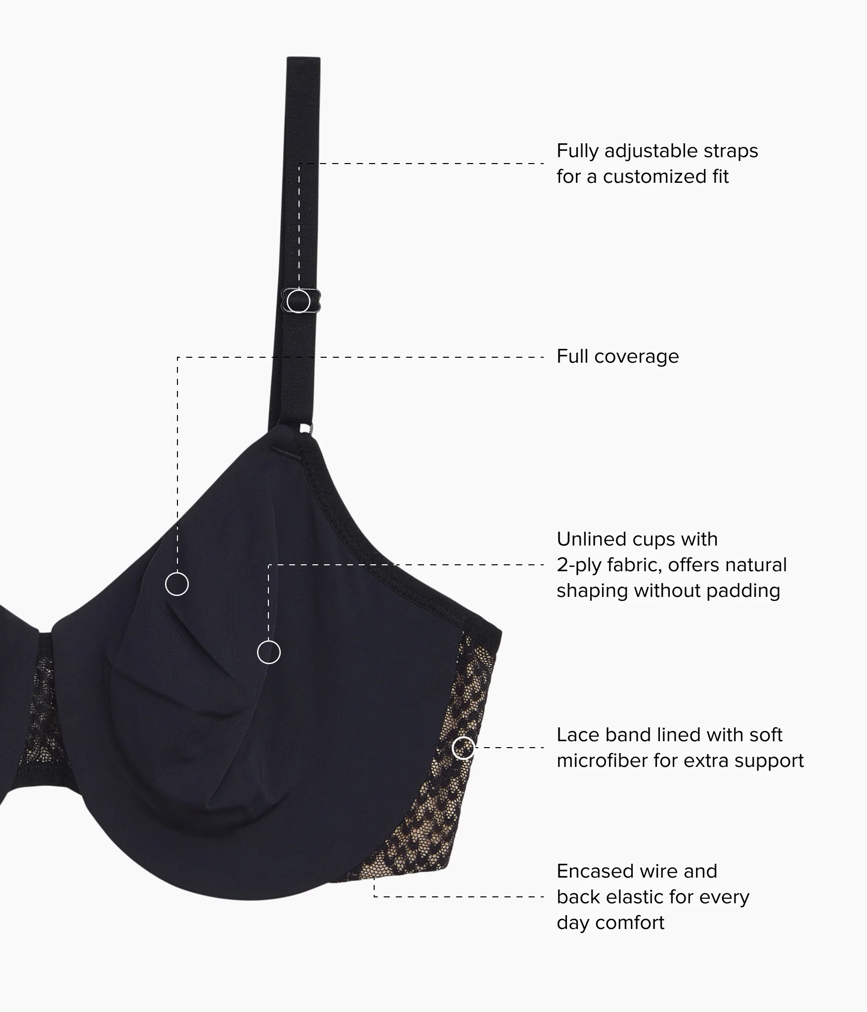 Comfort Within Reach Underwire Bra: Black - Image 5