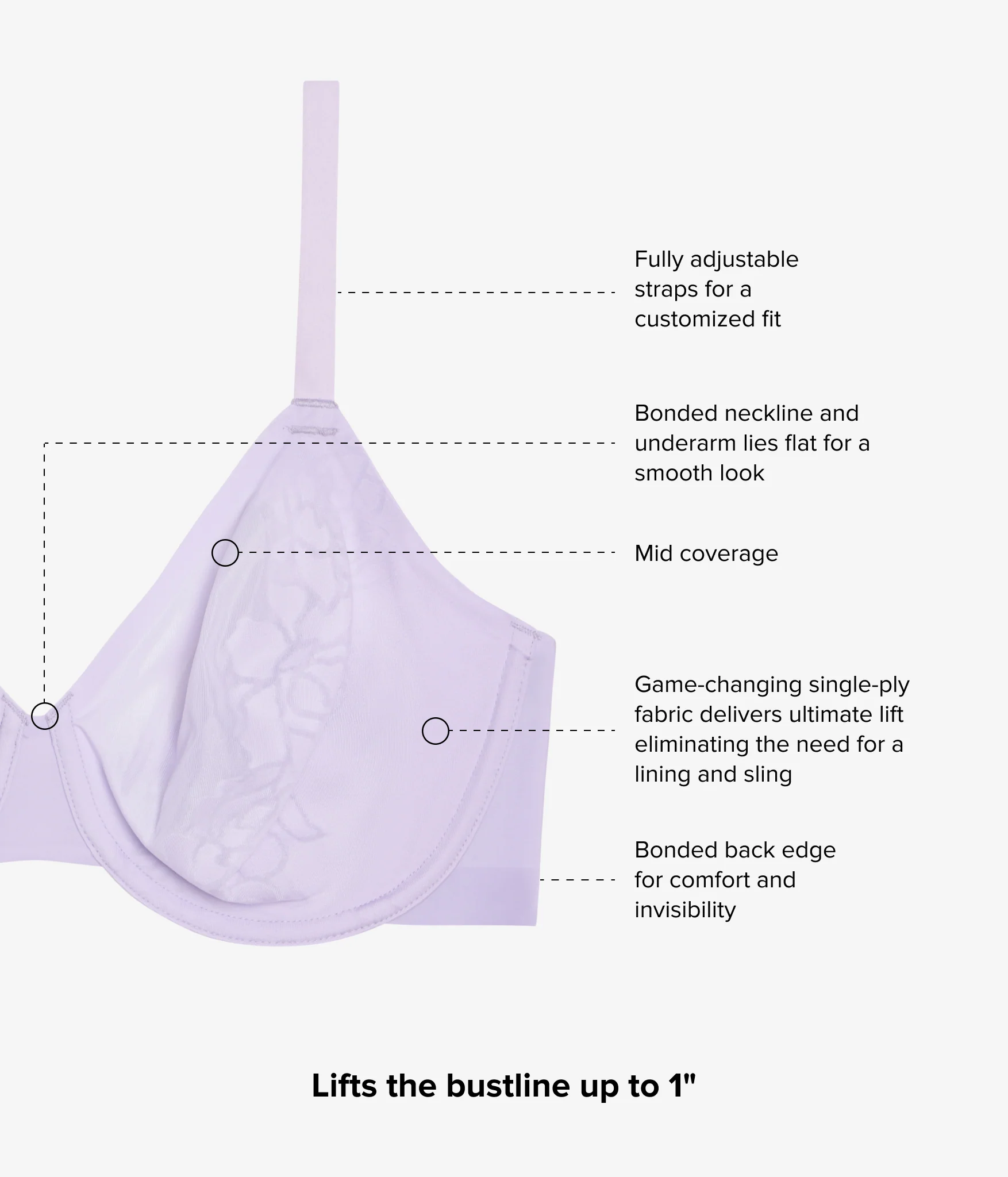 Confidence Boost™ Underwire Bra: Pastel Lilac - Image 5