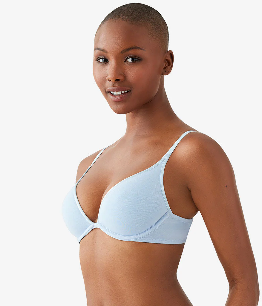 Cotton To A Tee Plunge T-Shirt Bra: Dream Blue - Image 2