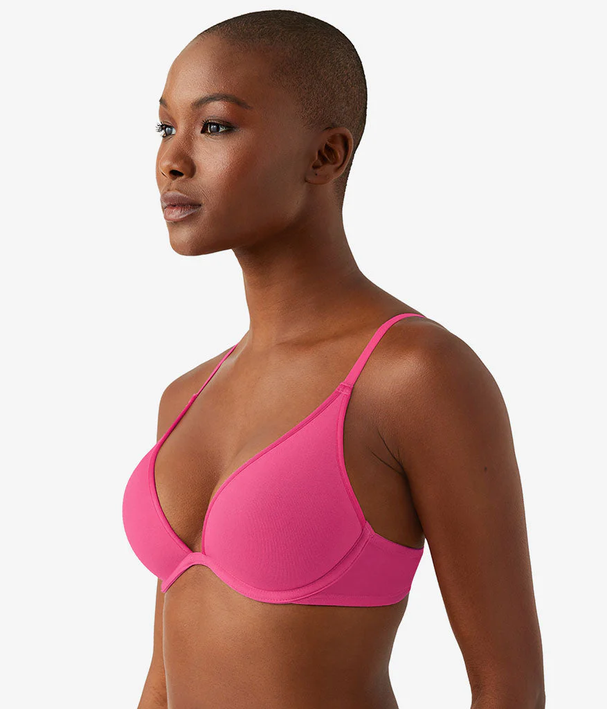Cotton To A Tee Plunge T-Shirt Bra: Raspberry Sorbet - Image 2