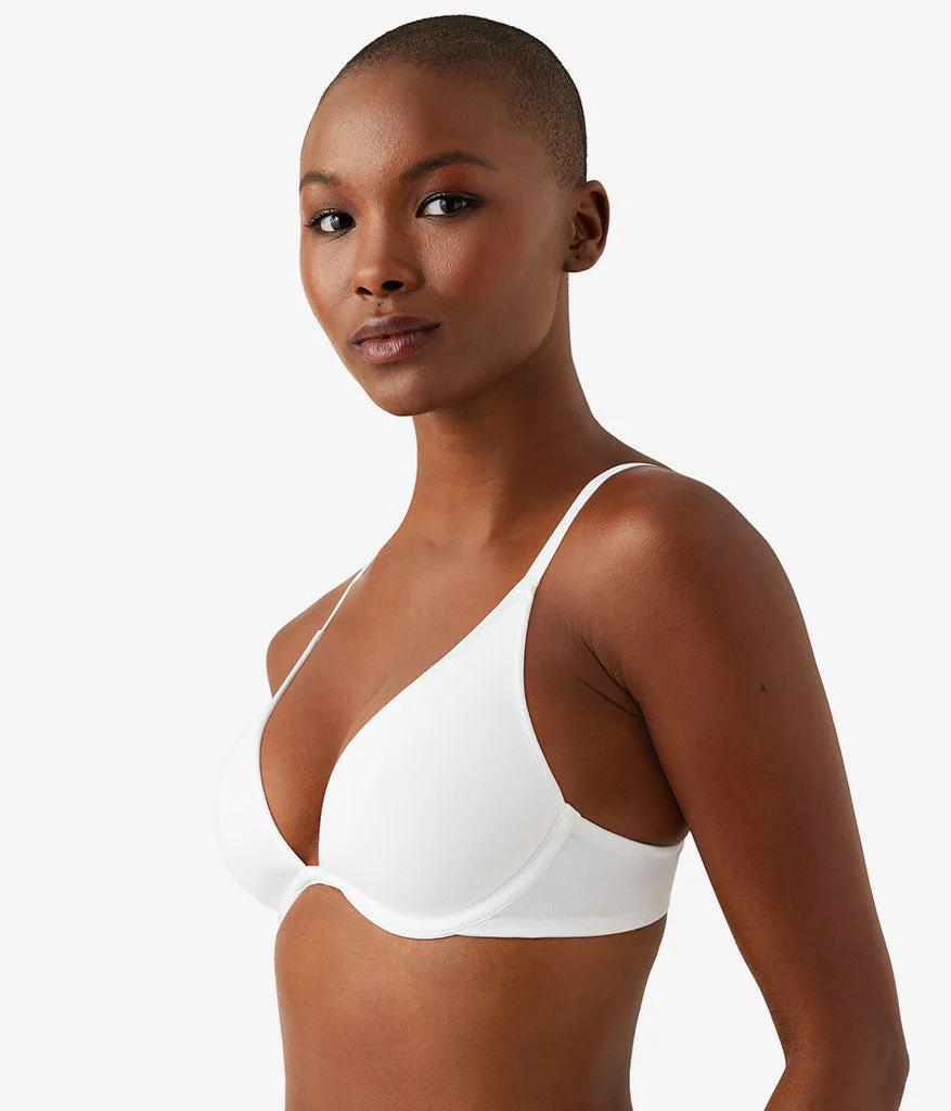 Cotton To A Tee Plunge T-Shirt Bra: White - Image 2