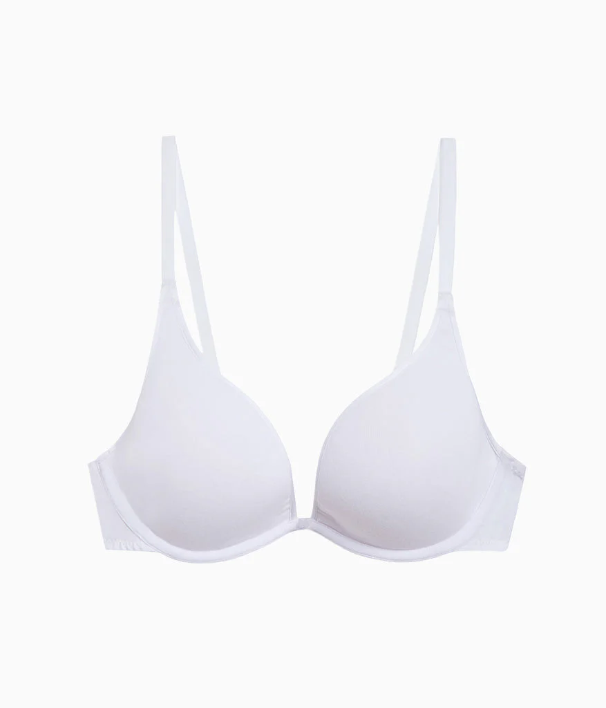 Cotton To A Tee Plunge T-Shirt Bra: White - Image 4