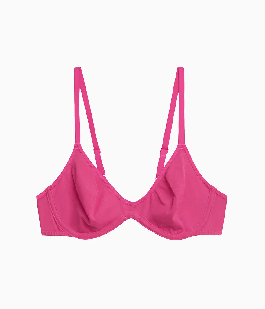 Cotton To A Tee Scoop Underwire Bra: Raspberry Sorbet - Image 5