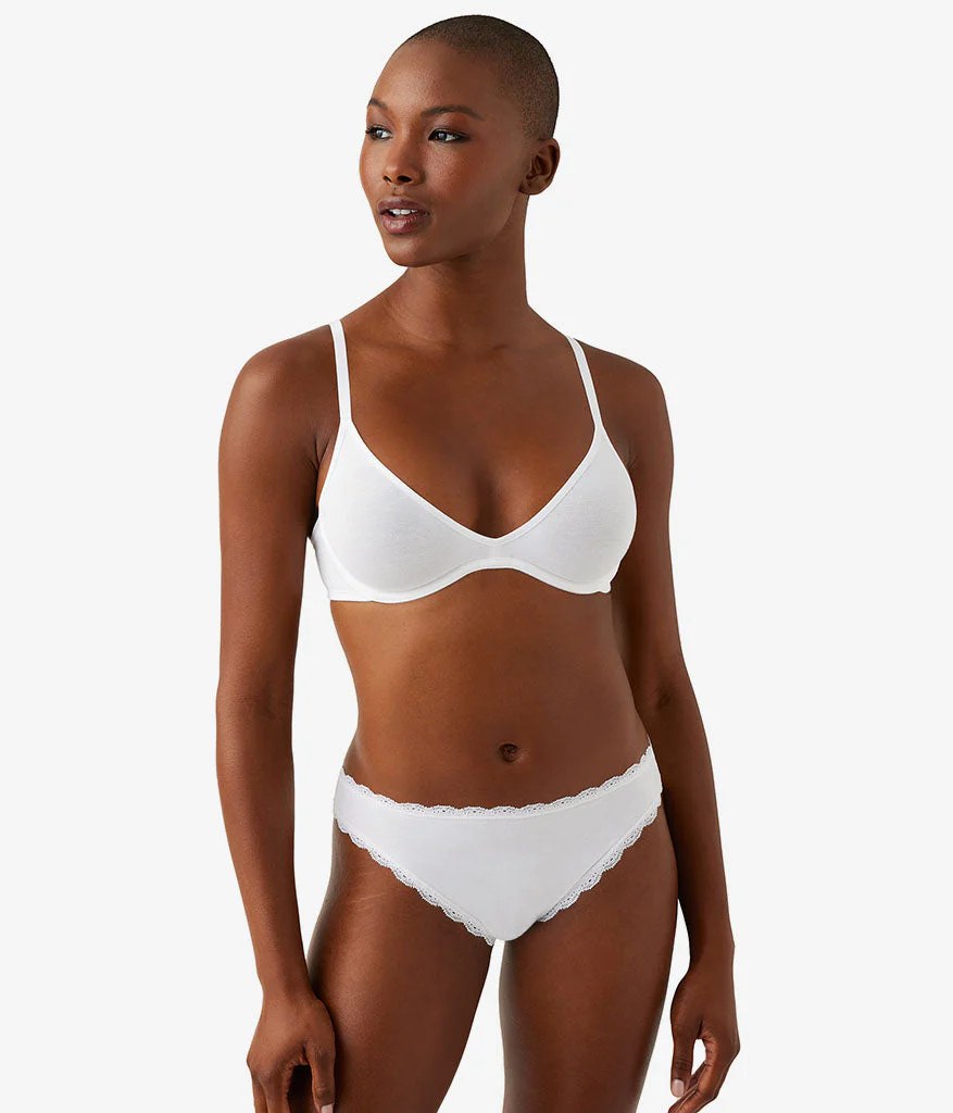Cotton To A Tee Scoop Underwire Bra: White - Image 4