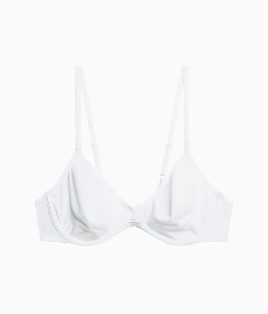 Cotton To A Tee Scoop Underwire Bra: White - Image 5