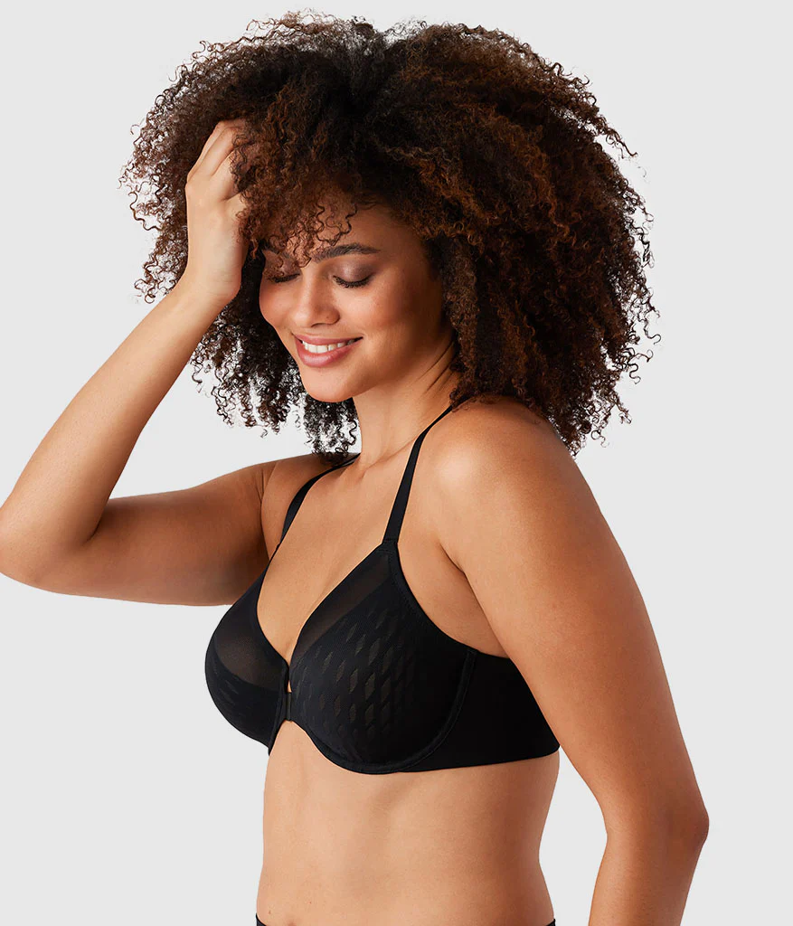 Elevated Allure Front Close Underwire Bra: Black - Image 3