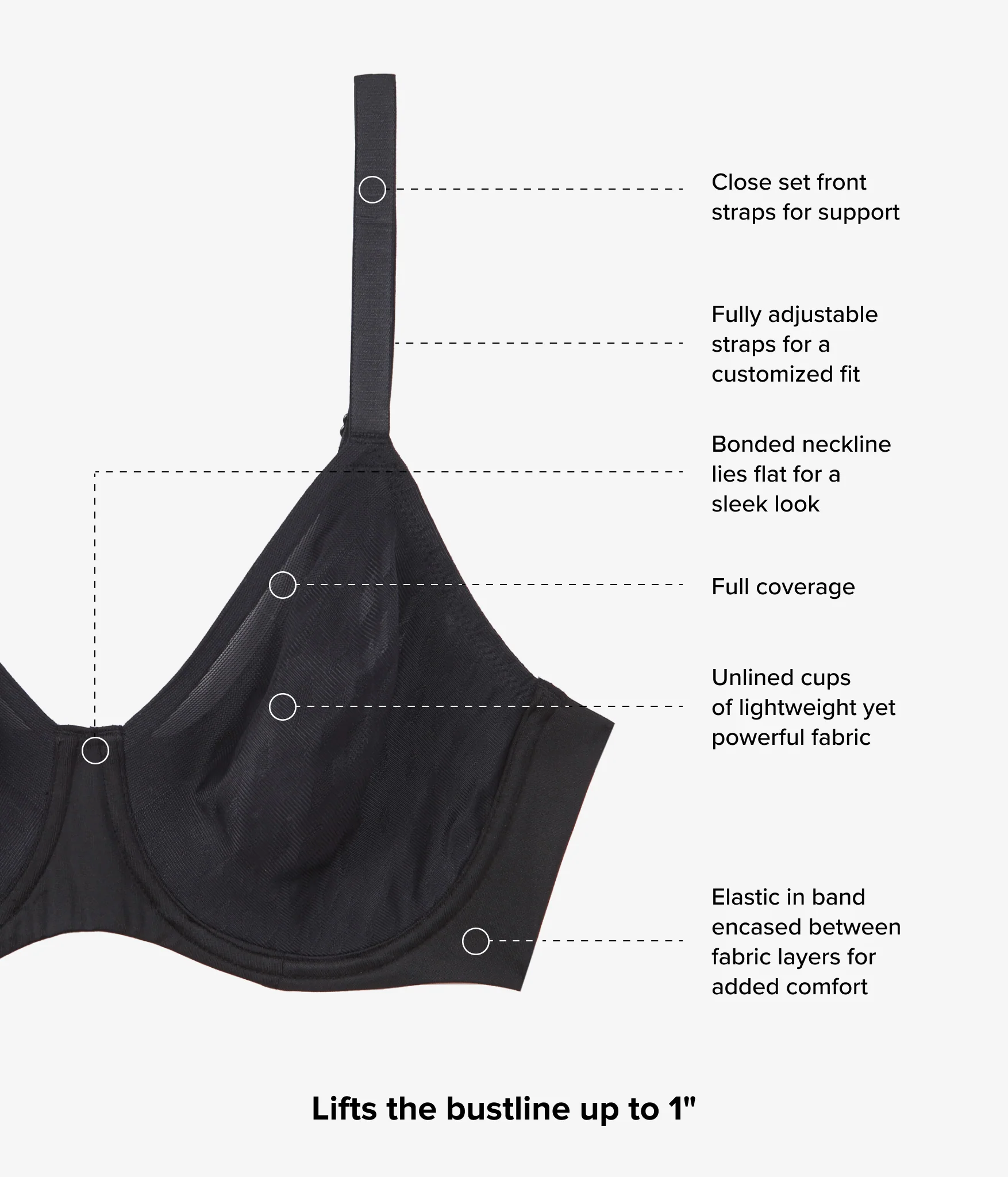 Elevated Allure Underwire Bra: Black - Image 5