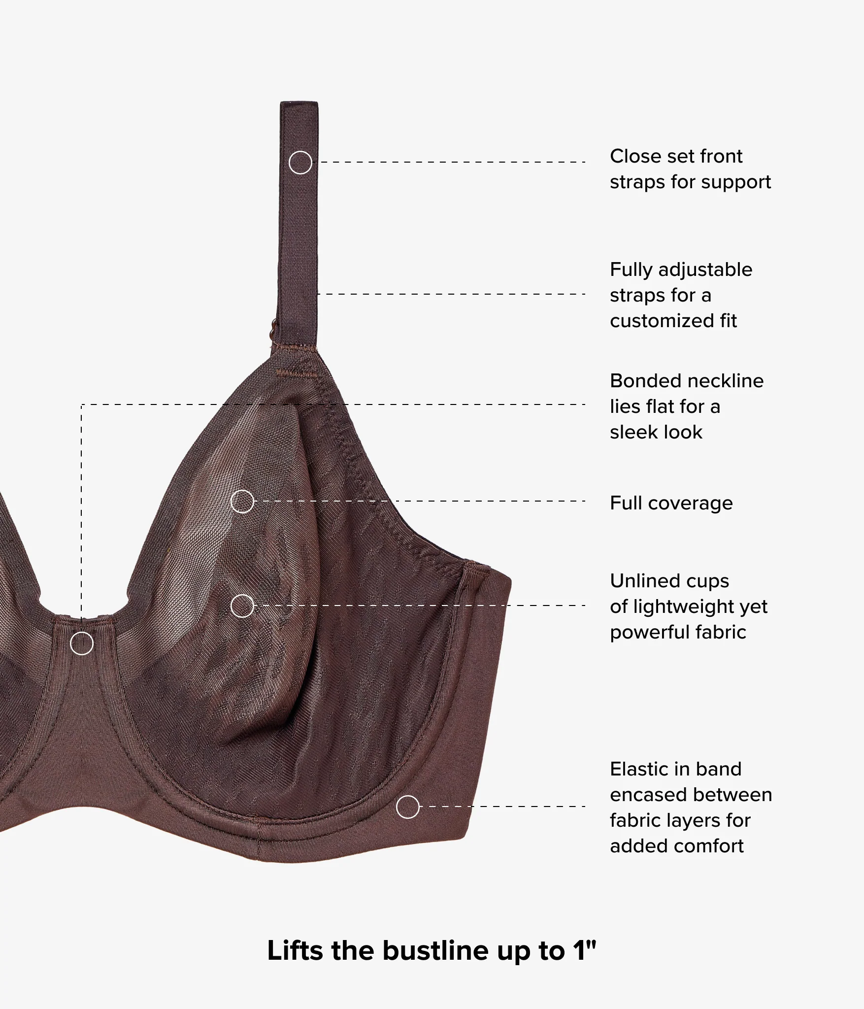 Elevated Allure Underwire Bra: Hot Fudge - Image 5