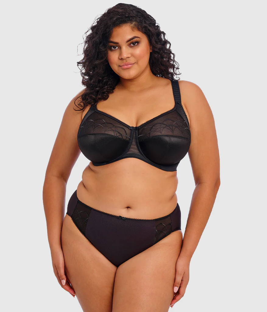 Cate Side Support Underwire Bra: Black - Image 3