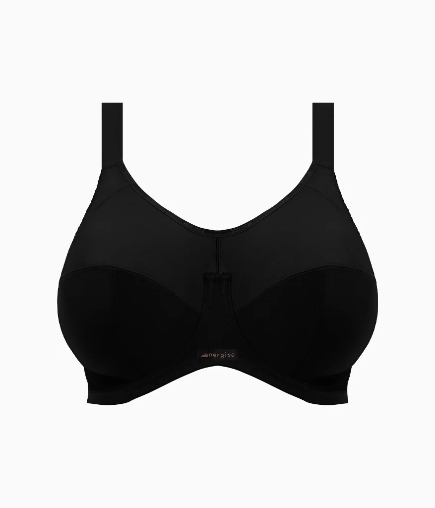 Energise Full Figure Underwire Sport Bra: Black - Image 4