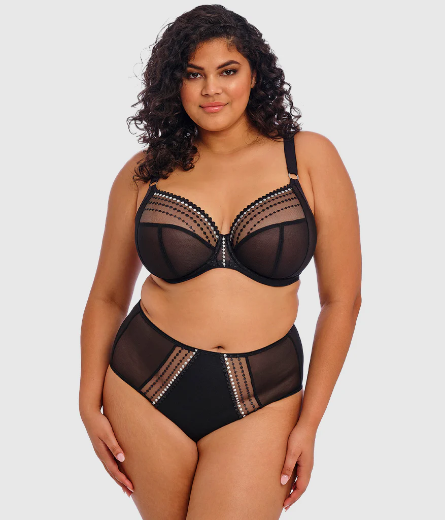 Matilda Underwire Plunge Bra: Black - Image 4