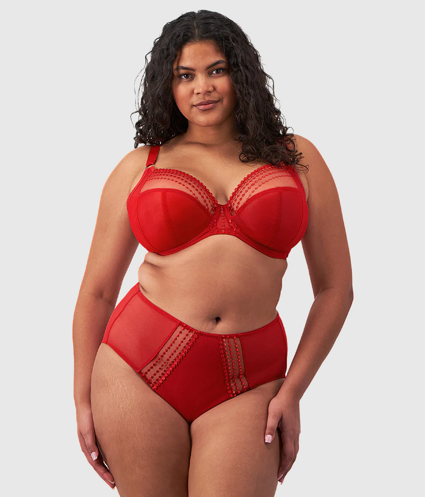 Matilda Underwire Plunge Bra: Haute Red - Image 4