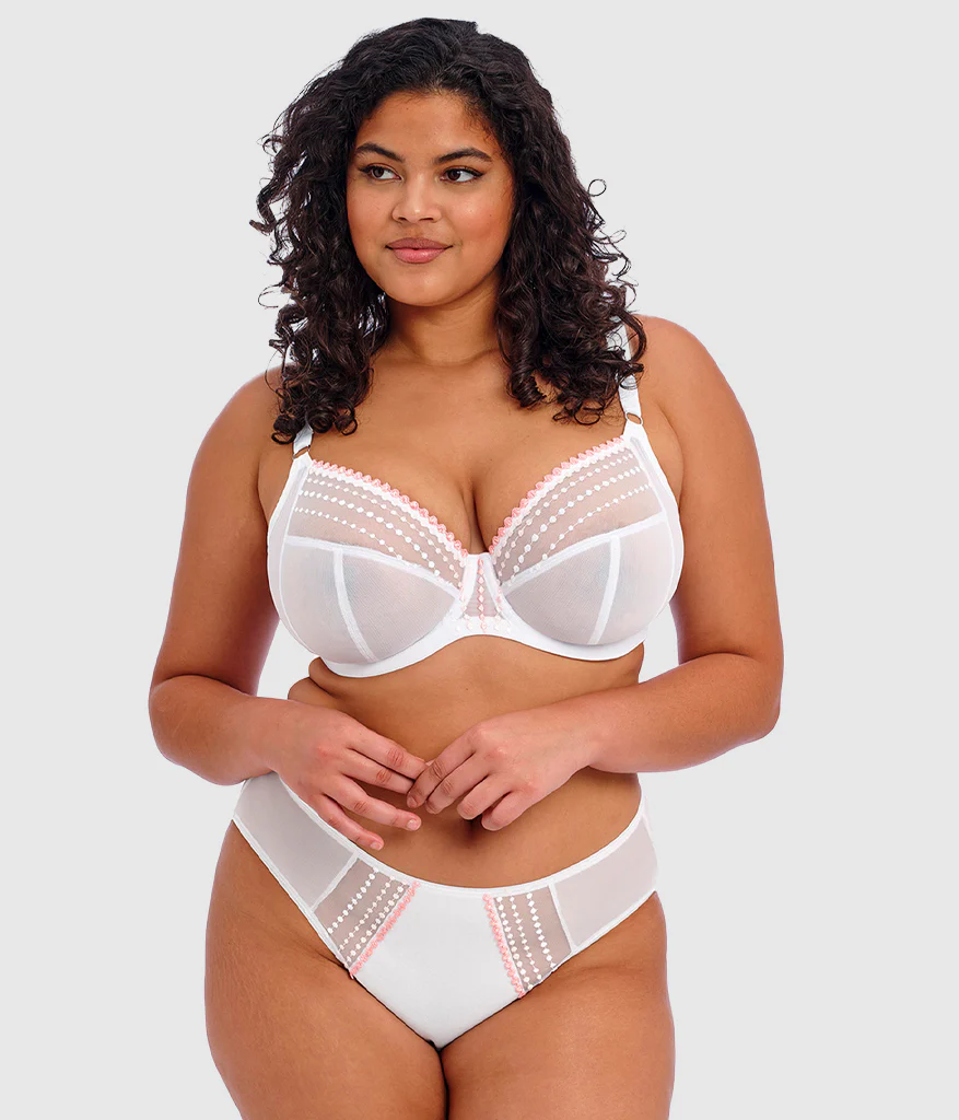 Matilda Underwire Plunge Bra: White - Image 4
