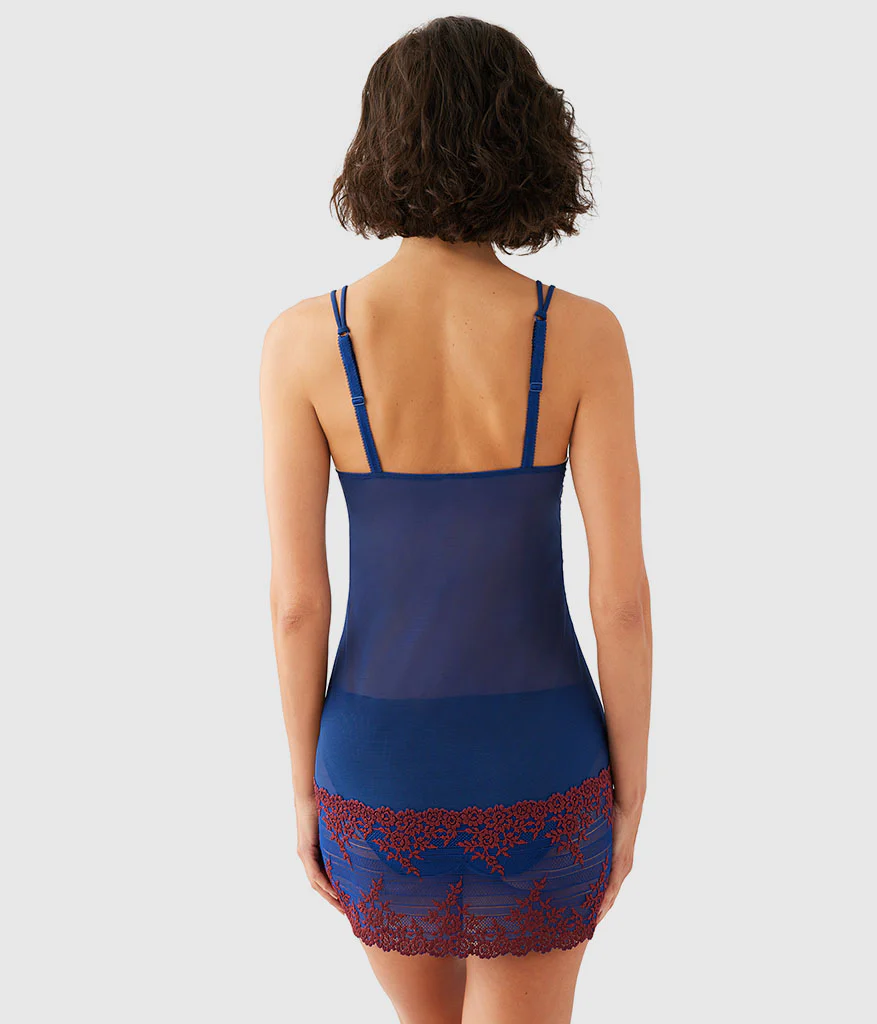Embrace Lace® Chemise: Blue Depths/Cordovan - Image 3