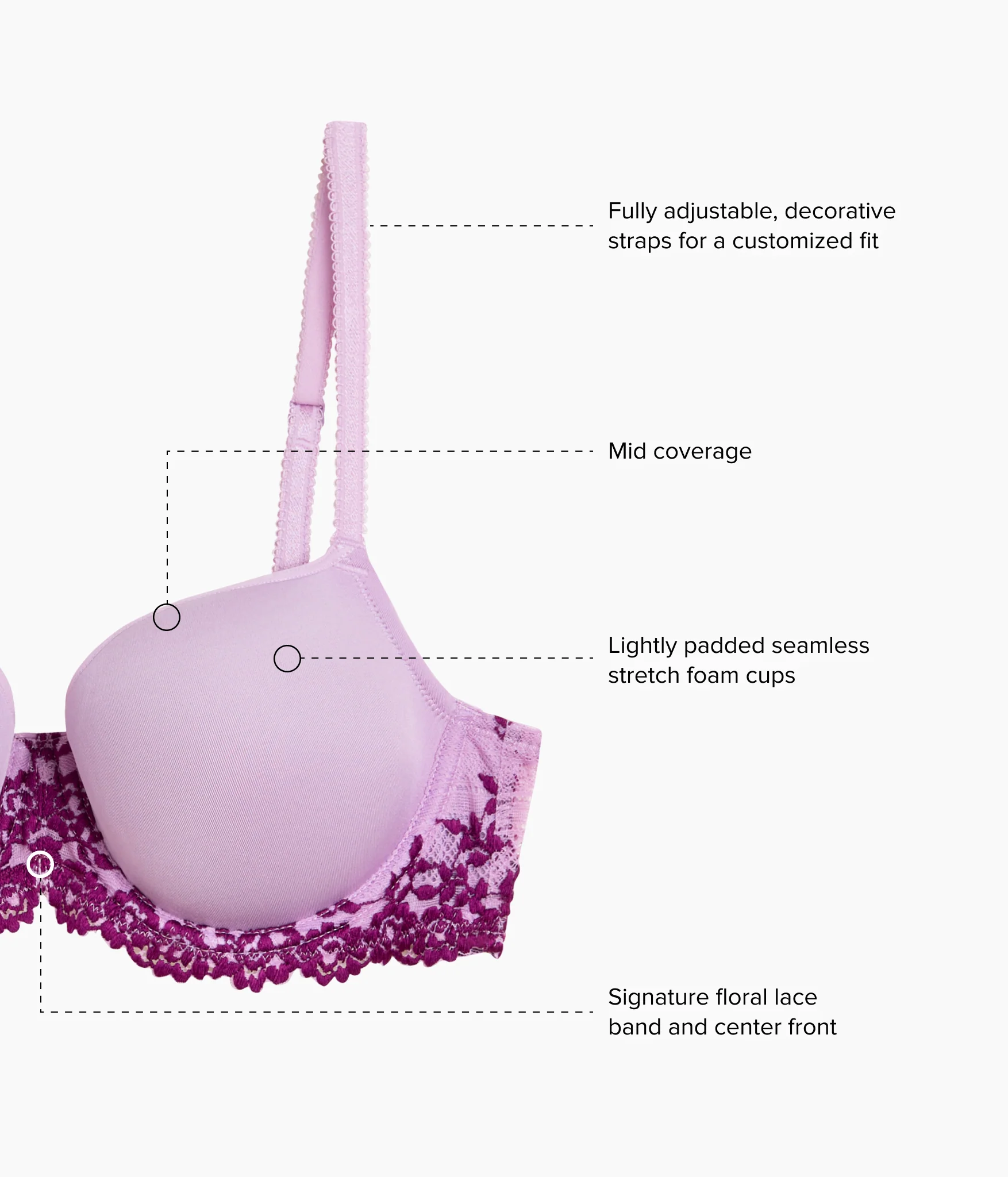 Embrace Lace® T-Shirt Bra: Lavender Sage/Dark Purple - Image 4