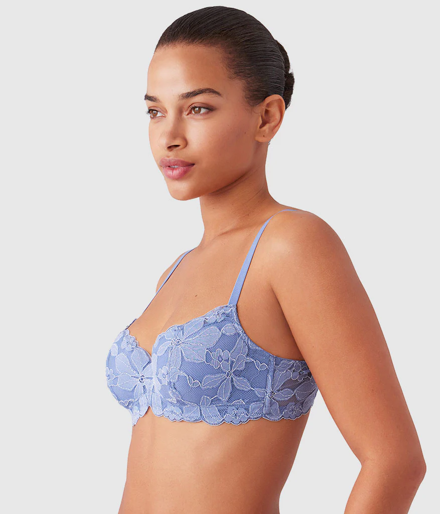 Feeling Famous Balconette Contour Bra: Country Blue/Bright White - Image 2
