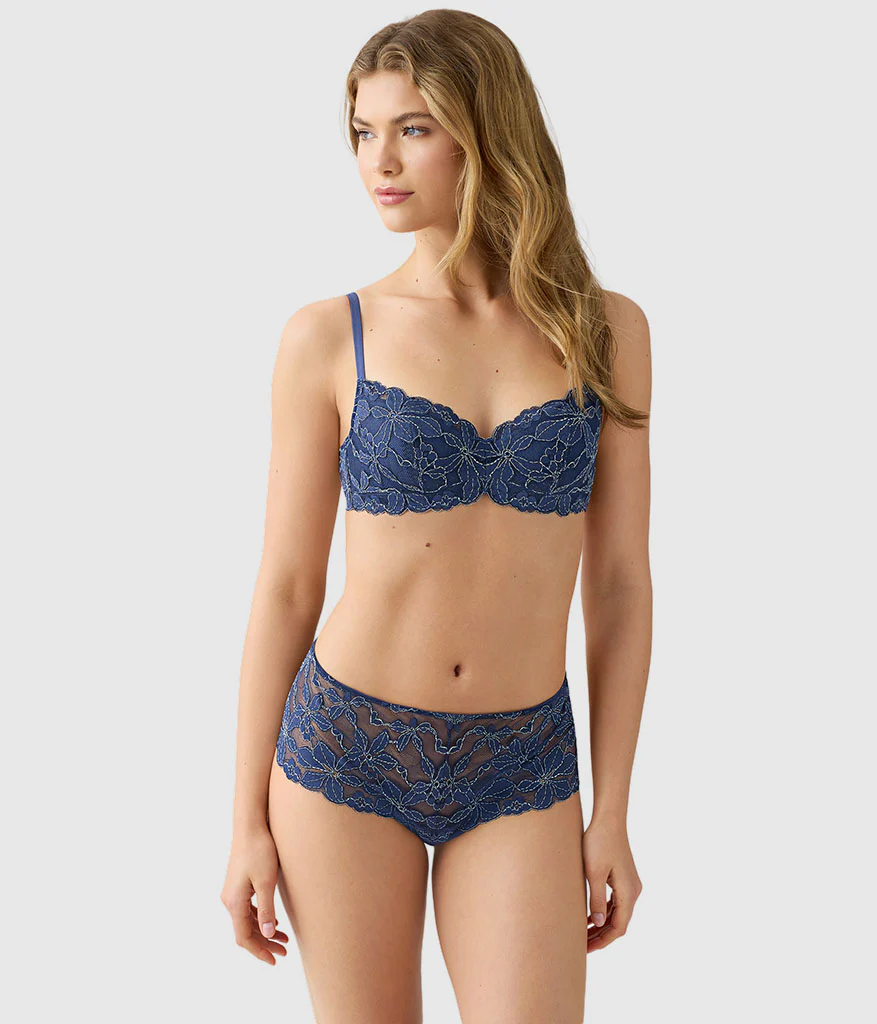Feeling Famous Balconette Contour Bra: Crown Blue/ Blue Glow - Image 4