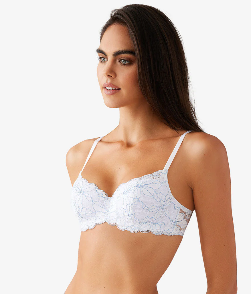 Feeling Famous Balconette Contour Bra: White/Frozen Fjord - Image 2
