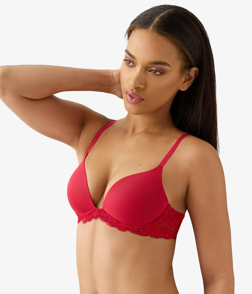 Feeling Famous Wire Free Push Up Bra: Chili Pepper/Biking Red - Image 3