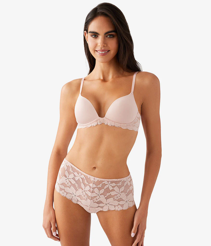 Feeling Famous Wire Free Push Up Bra: Rose Smoke/White - Image 4
