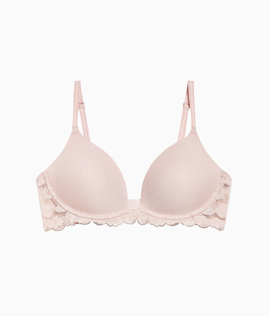 Feeling Famous Wire Free Push Up Bra: Rose Smoke/White - Image 5