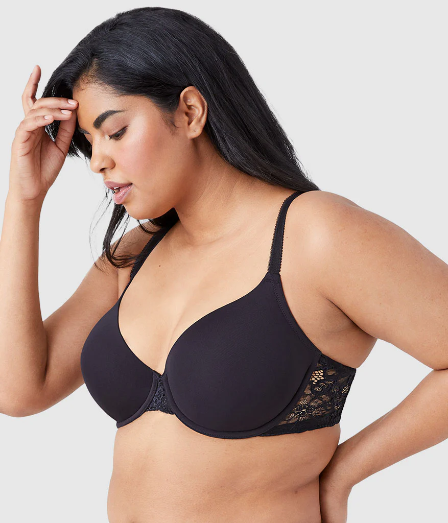 French Garden Seamless Underwire T-Shirt Bra: Black - Image 2