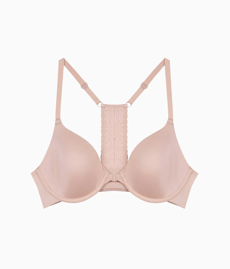 Future Foundation Front Close Racerback Bra: Rose Smoke - Image 4