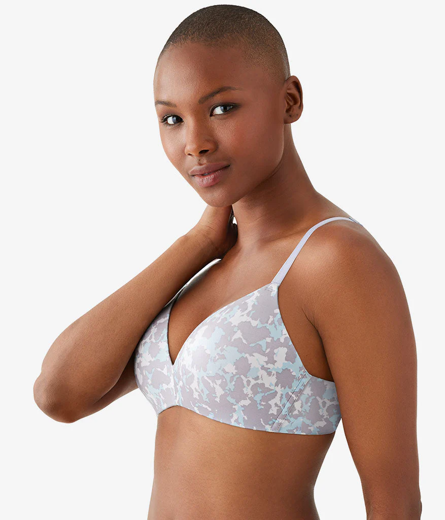 Future Foundation Wire Free T-Shirt Bra: Dream Blue/Gray Camouflage - Image 2