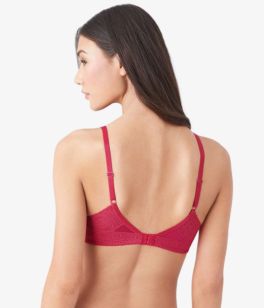 Future Foundation Wire Free T-Shirt Bra with Lace: Bright Rose - Image 3