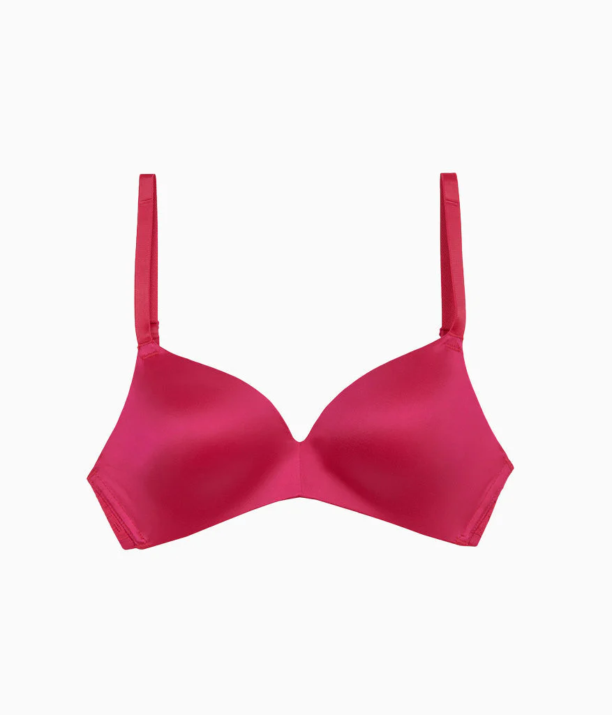 Future Foundation Wire Free T-Shirt Bra with Lace: Bright Rose - Image 4
