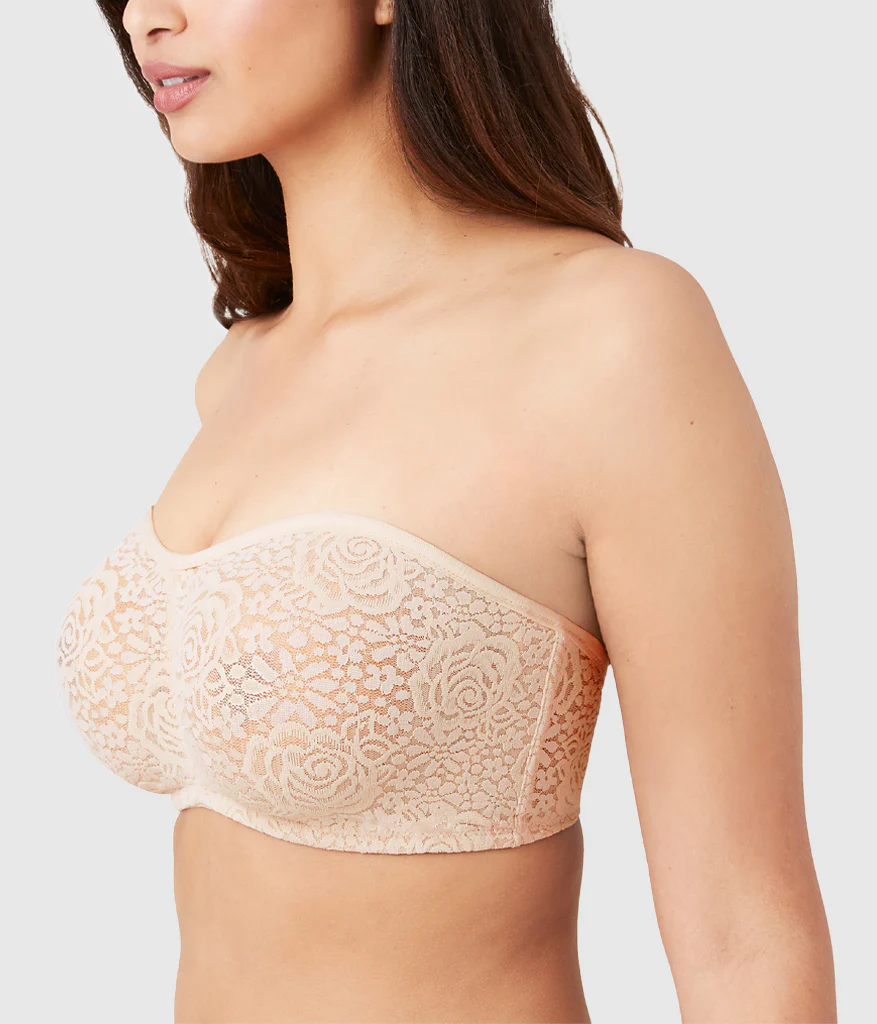 Halo Lace Strapless Underwire Bra: Sand - Image 3