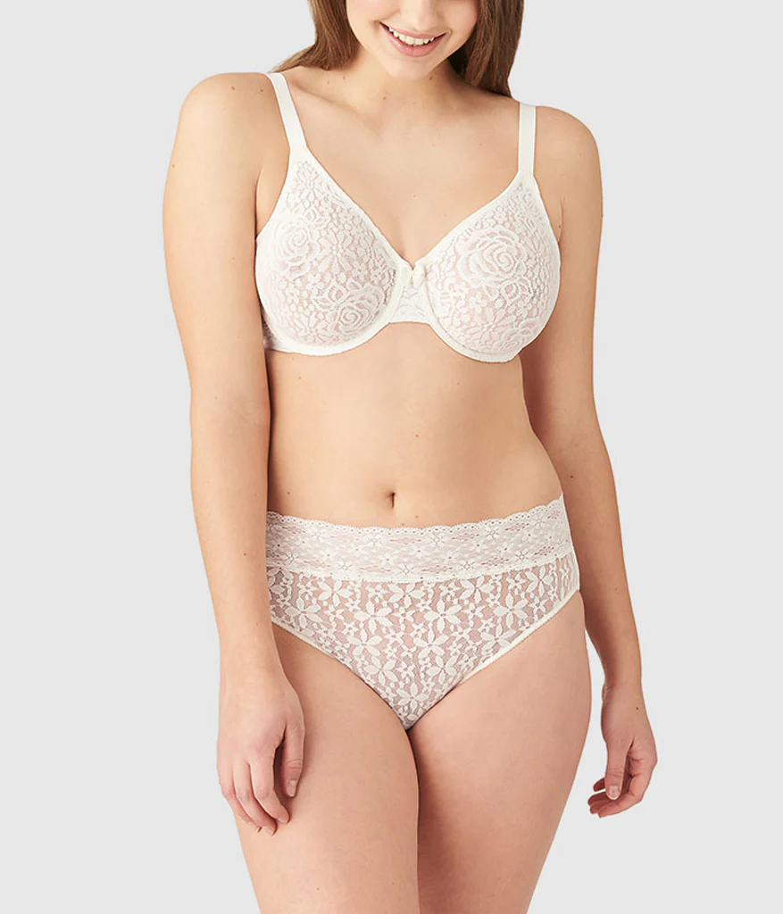 Halo Lace Underwire Bra: Ivory - Image 4