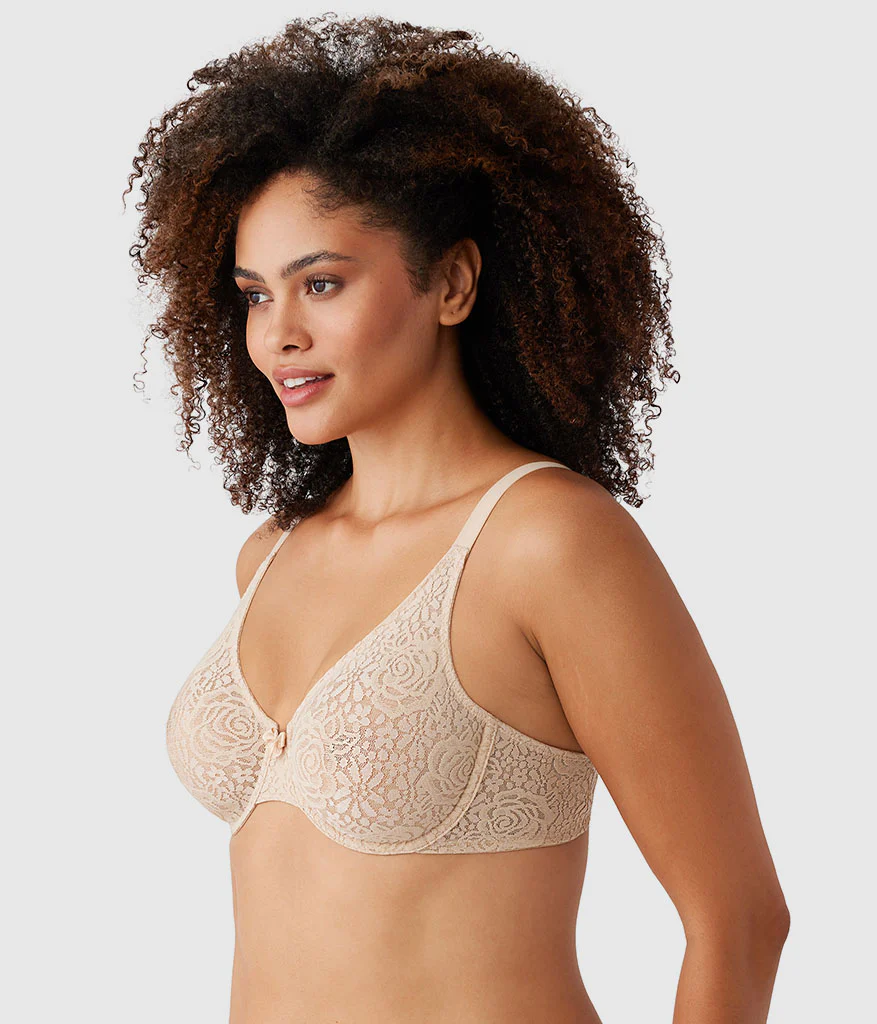 Halo Lace Underwire Bra: Sand - Image 3