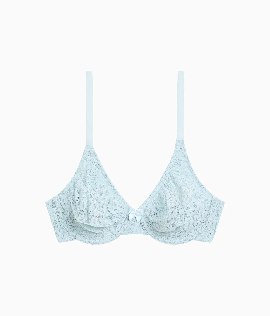 Halo Lace Underwire Bra: Soft Sky - Image 6
