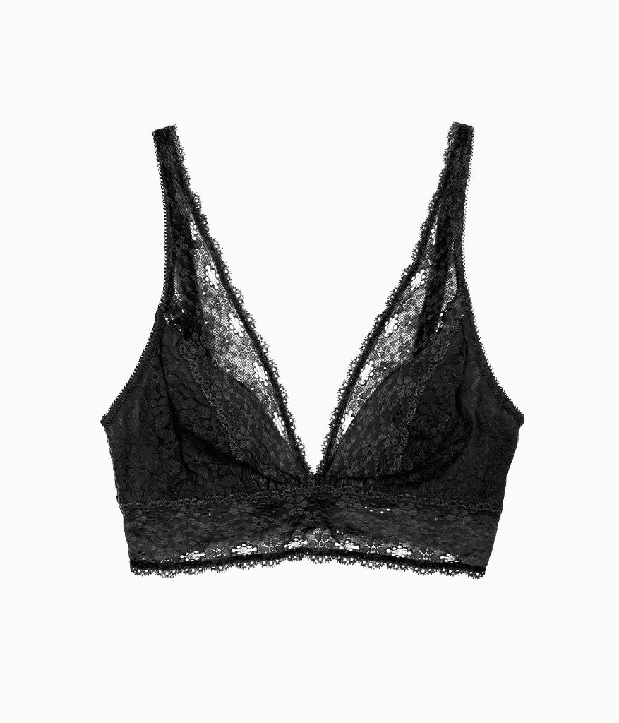 Halo Lace Wire Free Bralette: Black - Image 4
