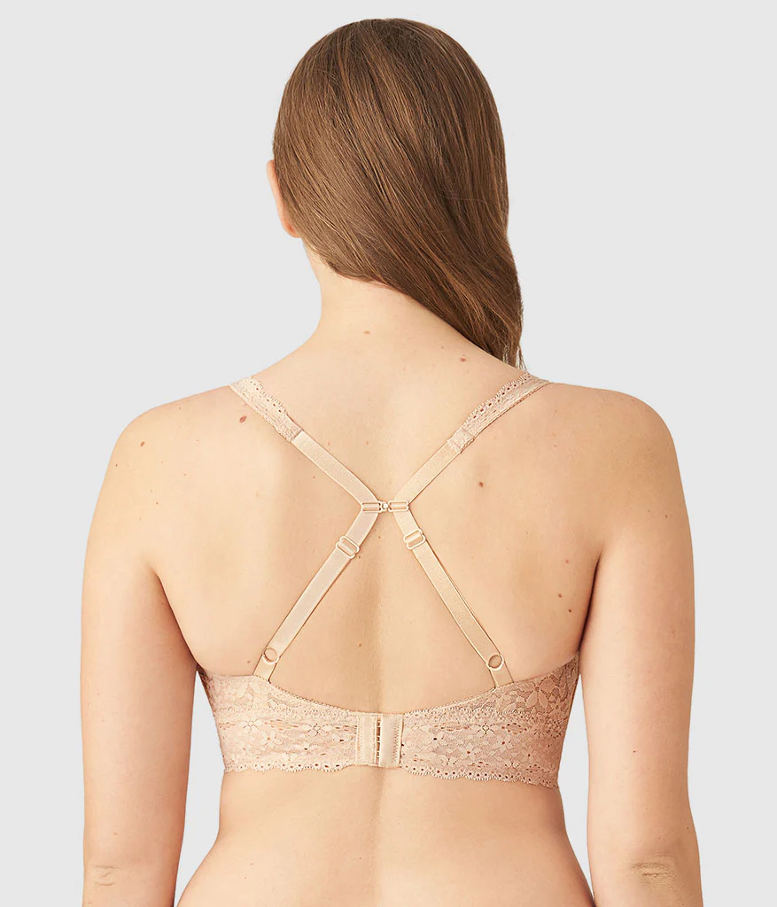 Halo Lace Wire Free Bralette: Sand - Image 3
