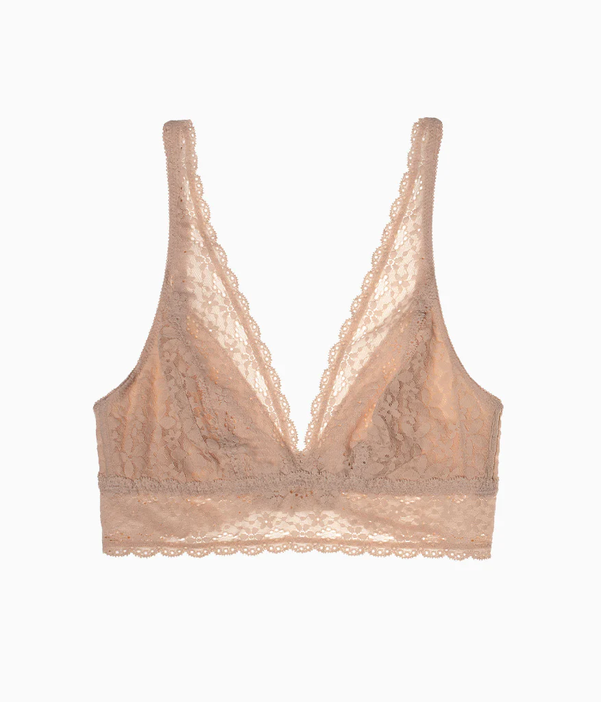 Halo Lace Wire Free Bralette: Sand - Image 4